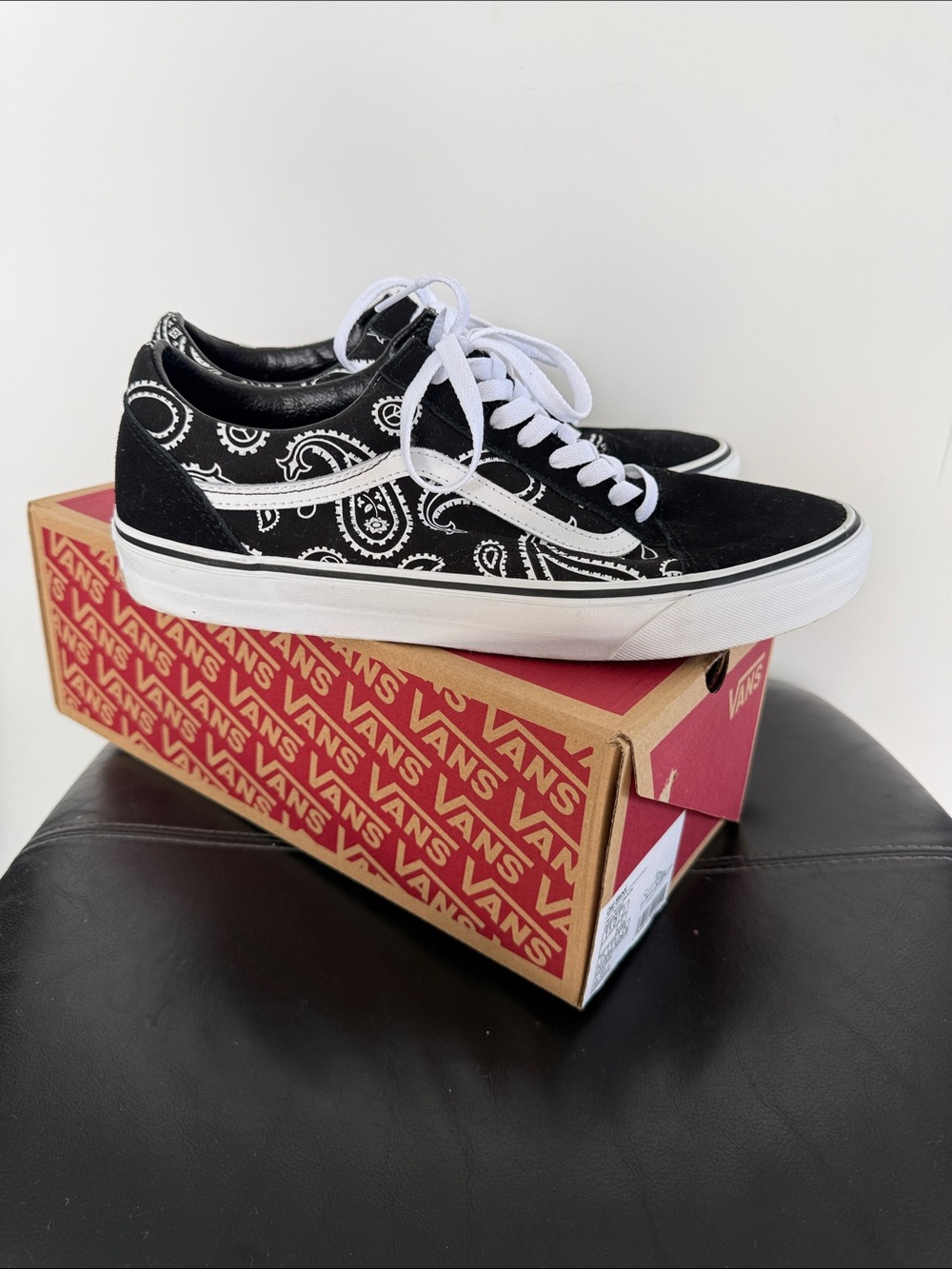 Vans Black White Bandana Print Old Skool Sneakers